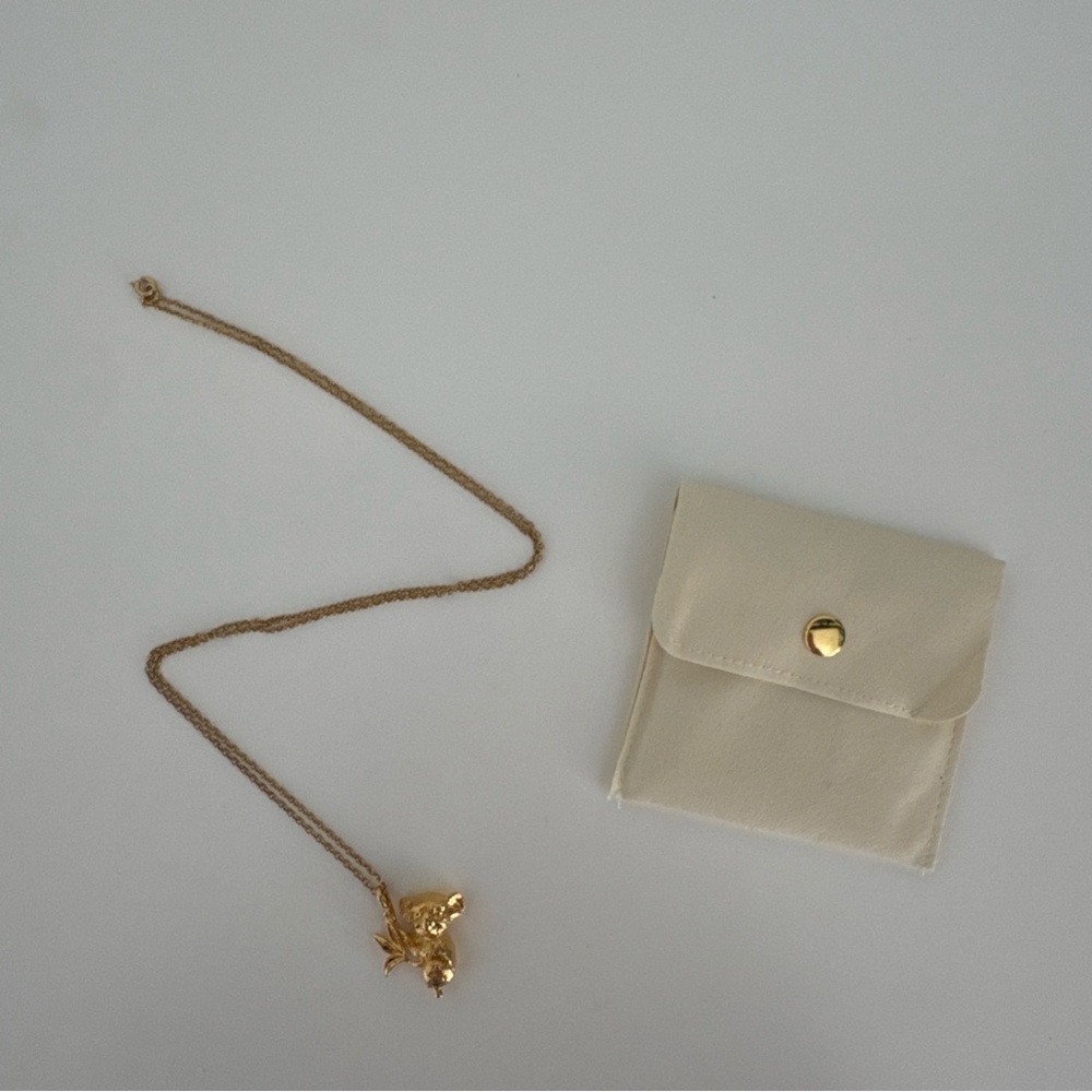 12KT Yellow Go Filled Franklin Mint The Koala Bear Pendant Necklace Vintage
